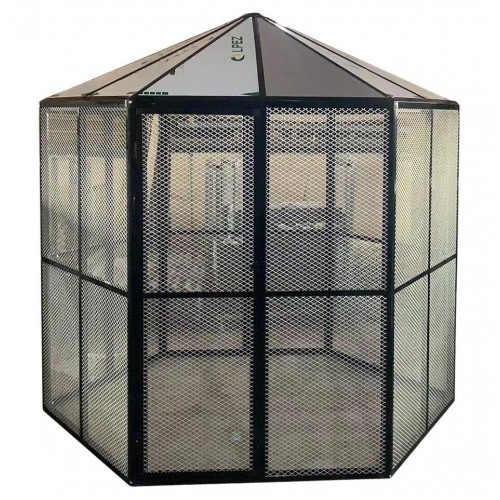 View of White or Black Large Bird Aviary Pet Cage Mesh Door Entry Aluminium ...